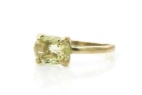 Bague quartz anemone ovale en or pour un mariage romantique