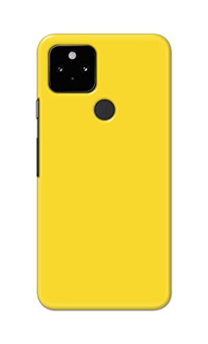 Image of Printed Hard Back Cover Case for Google Pixel 5 Back Cover (Plain Yellow) -1803