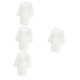 Healeved 4 piezas Bata Desechable para Spa Ligera y Bata de Salón Blanca Envoltura Corporal Práctica para Tratamientos de para Cuidado