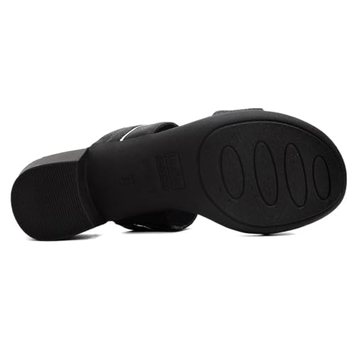Tamanco Usaflex Feminino Salto Bloco Preto/preto Mm0804006 40