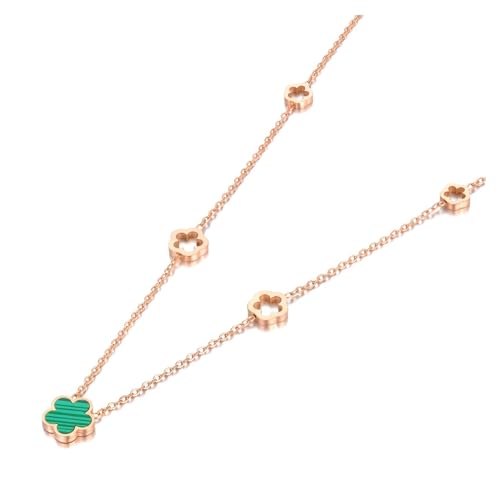 Collier fleur en coquille verte cadeau idéal pour femme pendentif chic ZYFSHA