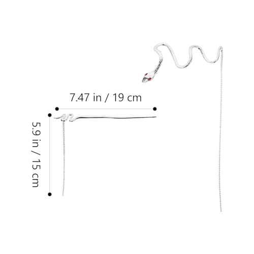 KALLORY Chinese Hair Sticks Metal Snake Hair Claw Clips with Tassel Hair Stick Hairpin Chignon Pin Hair Jaw for Women Lady Hair Accessories Womens Hair Accessories - Image 3