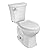 American Standard 608AA005.020 Edgemere Two-Piece Toilet with Slow-Close Seat and Wax Ring, Elongated Front, Left-Hand Flush, White, 1.28 gpf