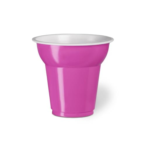 Generico 50 Bicchieri plastica CAFFE' da 70 cc | VARI COLORI | bicchierini da caffè 70ML vari colori MADE IN ITALY (Fucsia)