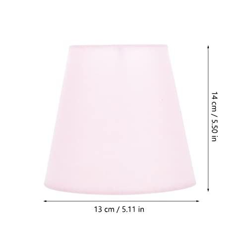 Image of Lurrose Fabric Lampshade Pendant Lamp Shade Barrel Lamp Cover Table Lamp Light Cover for Table Chandelier Wall Lamp, Pink