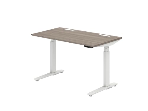 オカムラ スイフトライト 電動昇降デスク スタンディングデスク 簡易組立 レバースイッチインジケータ有 プライズウッドミディアム/ホワイト 幅120cm×奥行70cm 3S2EMJ-MBL3