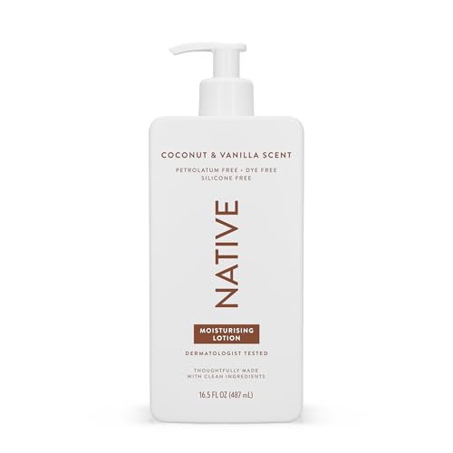 Native Crema Corporal para Mujeres y Hombres – Sin Siliconas ni Colorantes – Loción Hidratante de Manos y Cuerpo con Aroma a Coco y Vainilla – Con Manteca de Karité y Glicerina Natural (487ml)