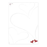 Briefpapier Herzlich, 50 Blatt DIN A4, 90 g/m², DP896, Schreibpapier, Designpapier, Romantisch, Liebe, Herz, Hochzeit, Verlobung, Gutschein, Einladung, Jubiläum, Hochzeitstag