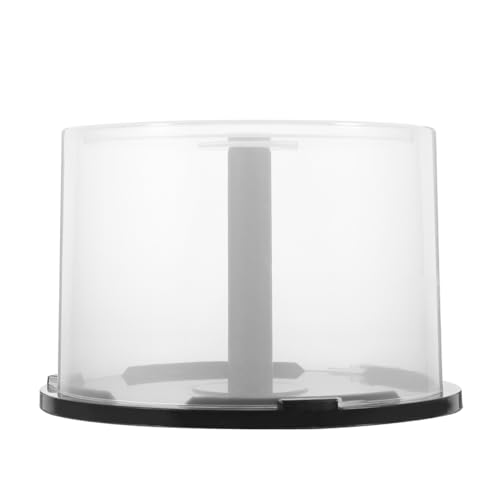 OSALADI Cd Storage Bucket 2-Pack Empty Dvd Spindle Holders with Lids and Handles 50 Disc Capacity Stackable Plastic Containers for Compact Disc Organization