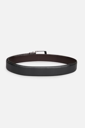 Image of Louis Philippe Men's 100% Italian Leather Brush Nickel Buckle Formal Reversible Belt