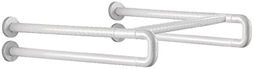YGCBL Safety Handrail,Wall Mount Safety Non-Slip Floor Support Rail Elderly Disabled Assist Support Standing Grip Auxiliary Tools，Suitable for Stairwells, Corridors, Bathrooms, Hotels, Etc.,White,78C