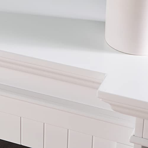 SEI Furniture Henstinger Electric Fireplace w/Bookcase, White