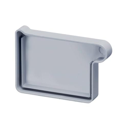 INEFA Embout de Gouttière 68mm Droite Gris En Forme de Caisson PVC, Made in Germany