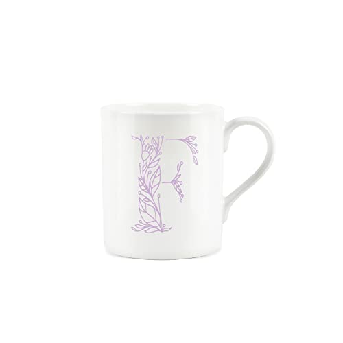 Purely Home Floral Pink Letter F Mug - Fine Bone China Small Coffee Tea Mug Present Personalised Initial Gift - Image 2
