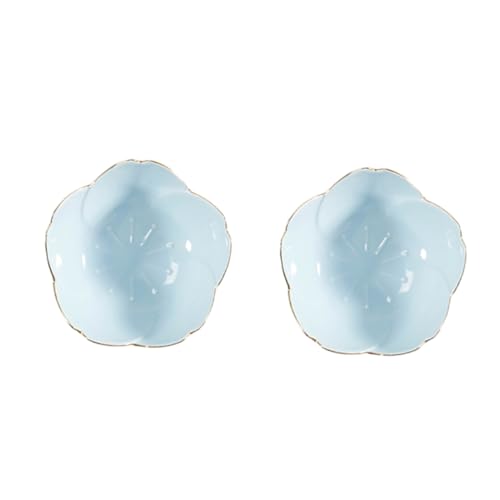 IMIKEYA 2 pièces Bol à Sauce Céramique Motif Bleu Plat à Condiments Porcelaine pour Cuisine Bbq Pique- et Dips