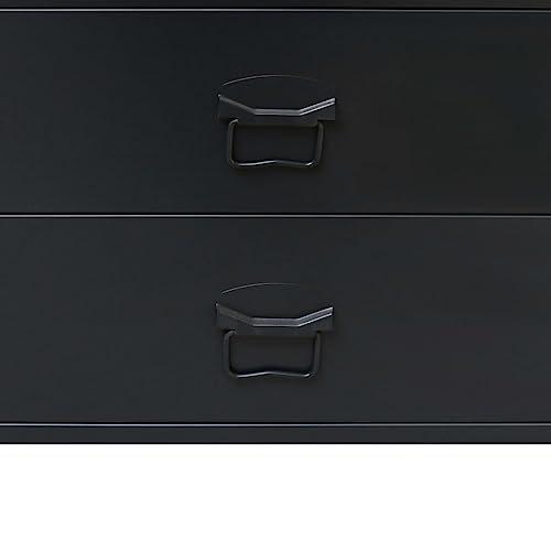 Vidaxl Chest Of Drawers, Dresser For Bedroom, Storage Cabinet With 4 Drawers, Sideboard For Entryway Living Room, Industrial, Metal Black #TOP6