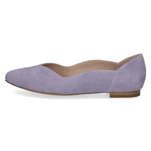 CAPRICE Damen Ballerinas aus Leder Elegant, Lila (Lavender Suede), 37 EU – Ansicht 5