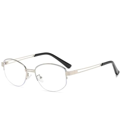 Lunettes de soleil ovales protection UV400 pour hommes et femmes, coloris argent clair