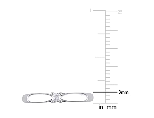 1/20 Carat (ctw) Diamond Solitaire Promise Ring in Sterling Silver2