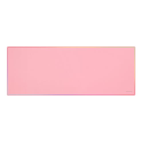 Mars Gaming MMP224, Alfombrilla Gaming XXL 880x330mm, Diseño de Bordes Rainbow, Base Antideslizante de Caucho Natural, Superficie Nanotextil de Alta Precisión, Alfombrilla de Ratón Flexible, Rosa