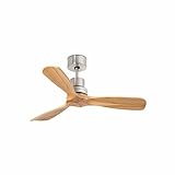 Faro Barcelona 33509DC - MINI LANTAU Ventilador de techo níquel mate/pino con motor DC