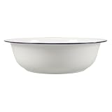 JUMPLAWN Bacinella in Smalto da 32 CM, Catino per i piedi Bianca Vintage con Design Retrò per Bagno e Spa