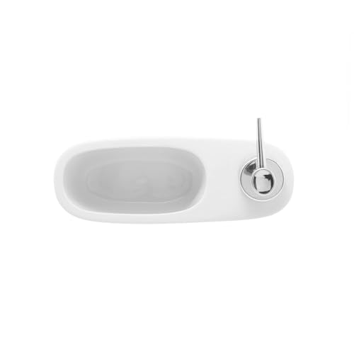 LYOR Porta Detergente Líquido de Cerâmica com Suporte para Esponja Branco