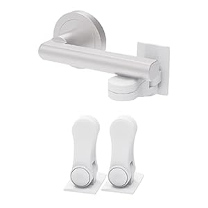 Child Proof Door Lever Lock – Door Handle Lock – 3M Adhesive – Minimalist Design – No Drilling Child Safety Door Handle…