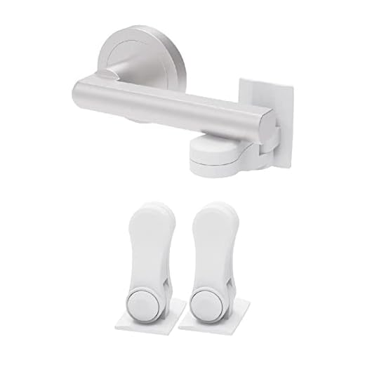 Child Proof Door Lever Lock - Door Handle Lock - 3M Adhesive - Minimalist Design - No Drilling Child Safety Door Handle Locks by Inaya. (2 Pack)