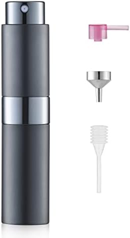 Toureal 8ml Perfume Atomiser for Travel, Refillable Spray Bottles, Aftershave Dispenser(Black)