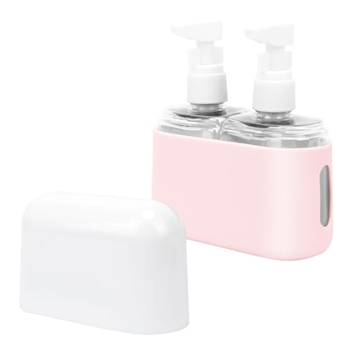 Skycase Travel Bottles - Leak Proof Refillable Tsa Approved Travel Size Toiletries, 2 in 1 Liquid Bottles Containers with Labels and Funnel Airplane Accessories Kits for Lotion Liquid (Pink)