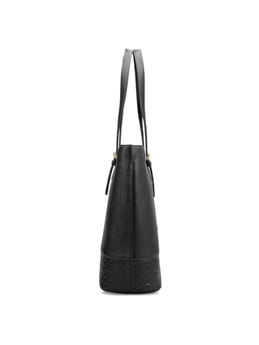 Image of Da Milano Genuine Leather Black Tote (Large)