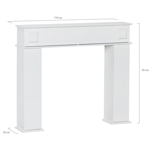 Idmarket - Console Per Caminetto Mantello, Portale Camino Bianco Con Immagazzinamento - 3