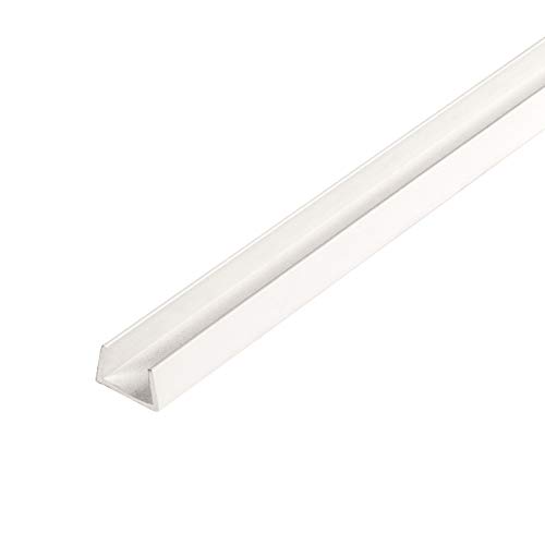 Outwater Plastics White 3/8'' RPVC Plastic U-Channel/C-Channel 48 Inch Lengths (Pack of 3)