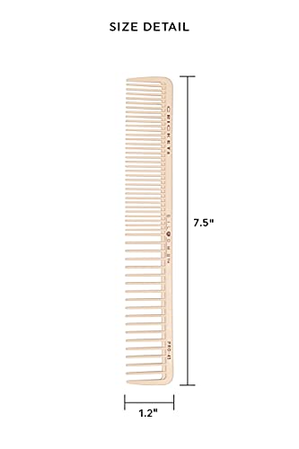 Cricket Silkomb Pro-45 All Purpose Professional Hair Stylist Comb – Japanese Made, Silicone Injected, Dual Tooth Patterns for Detangling, Cutting, Coloring & Styling All Hair Types