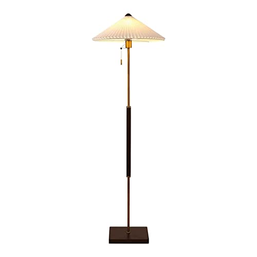 Lámpara de pie clásica con base de madera cuadrada TTDGYYXW para salón