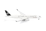 Herpa Modellflugzeug Thai Airways Airbus A350-900 Star Alliance, Miniatur im Maßstab 1:500, Sammlerstück, Flugzeug Modell ohne Standfuß, Metall