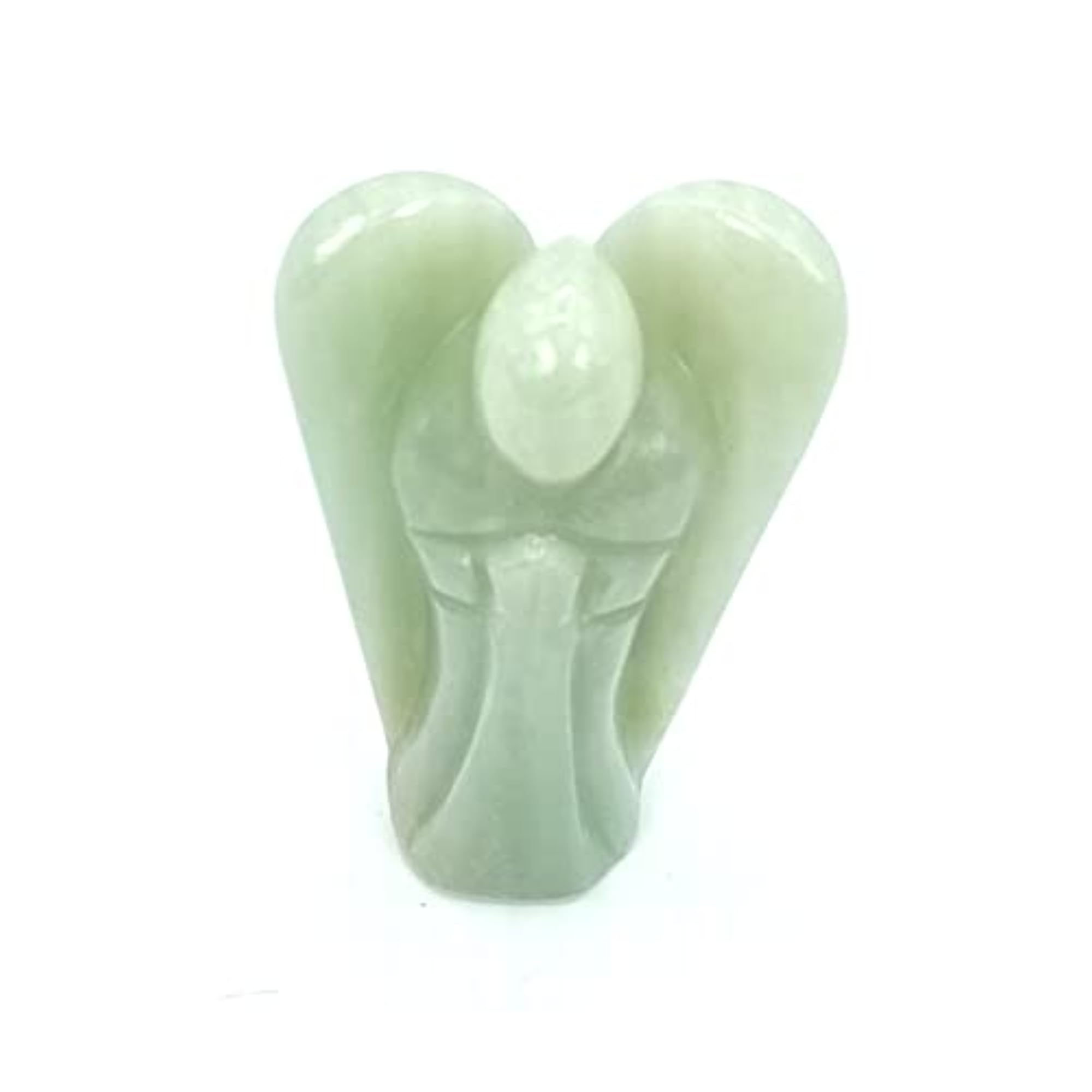 Natural Aventurine Angel Handcarved Statue, Good Luck Decor