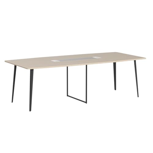 Loomie 8FT Conference Table, 94.49" L x 47.24" W x 29.53" H Meeting Seminar Table with Grommet, Large Boat Shaped Computer Desk, Boardroom Desk for Office Meeting Conference Room