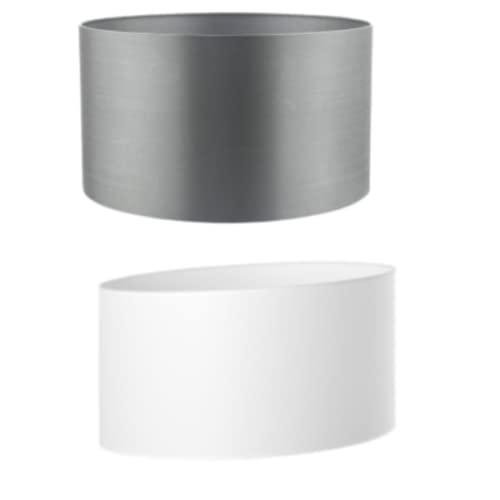 Stylish Empire Fabric Oval Shape White Grey Table Lamp Drum Shades (16 Inch, Grey)
