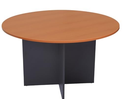 Rapidline CRM12 Rapid Worker Round Meeting Table, Cherry/Ironstone, 120 cm Diameter x 73 cm Height