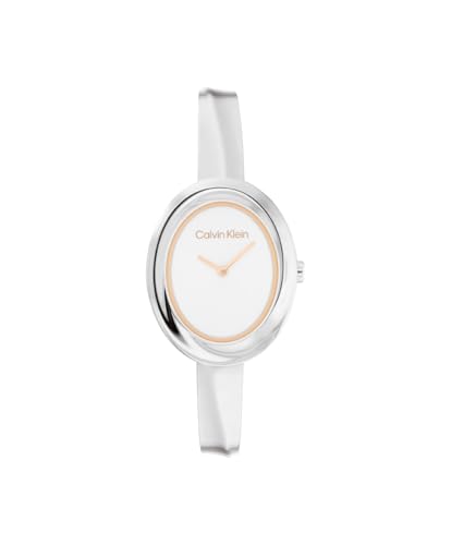 Reviews de Relojes Calvin Klein para Dama - los preferidos. 41 Calvin Klein - Reloj para Mujer 25100055 Twisted Bezel - 24 mm - 2 Manecillas - Acero Plateado - Esfera Blanca