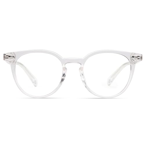 Image of Dollger Women Round Blue Light Blocking Glasses Men Retro Computer Gaming Eyeglasses Anti-Eyestrain (transparent)