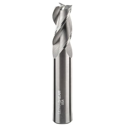 Image of 1 /2 Inch End Mills, 3 Flute, USA Made Solid Carbide CNC Aluminum Cutting End Mill Bits for Roughing & Finishing - Square End - UF27109