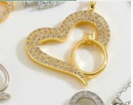 Image of SALTY Anti Tarnish Graceful Heart Ring Pendant Necklace for Women | Stylish Locket Chain | Fashion Jewellery Accessories for Girls | Minimal Jewelry | Ideal for Gifting | Marriage, Birthday | Gift for Valentine Day
