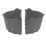 GRCFUMO 2PCS LIGNES DE MOIE SOLD, 2 en 1 en silicone réutilisable Crock Pot Inserting, Sturdy Restaurant Divider Inserts pour 6 Quart Pot (Gray)