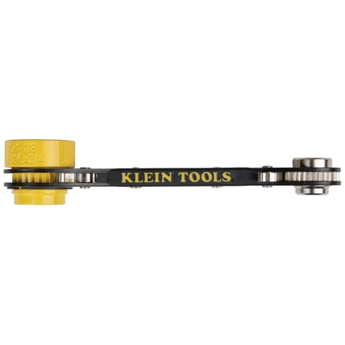 Klein Tools KT155T 6-In-1 Lineman's Ratcheting Wrench with Bolt Through Design and Bright Yellow Socket by KLEIN TOOLS - Image 8