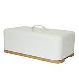 Plateau en bois multifonction : Le socle en bois peut aussi faire office de planche à découper, idéal pour couper et servir le pain en un coup de main. Vous avez simplement à ouvrir la boîte à pain et à découper votre pain directement sur la planche en bois.