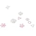 diyhub 250Pcs 3D Flatback Resin Beads Pink White Resin Flower ABS Rose Embellishments Charms Beads for DIY Crafts