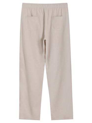 Latuza Men's 34"/36" Inseam Tall Linen Pants Relaxed Fit Casual Pants2